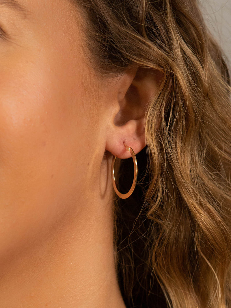 OXB Studio Earrings Gold Filled Flat Hoop