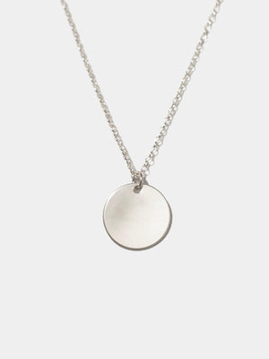 Shop OXB Necklaces Sterling Silver / Rolo Chain / 16" Monogram Disc Necklace