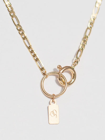Shop OXB Necklaces Figaro Chain / 16" Personalized | Varsity Mia Necklace