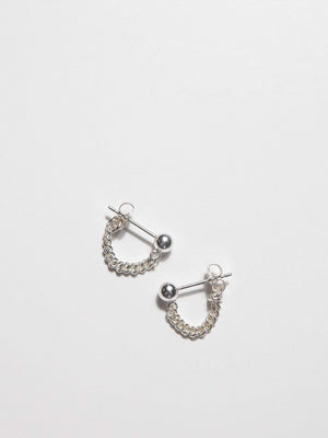 OXB Studio Earrings Sterling Silver / Curb Ball & Chain Earrings