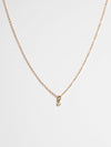 OXB Studio Necklace 15" / Cable / White Diamond Necklace, 14K Gold